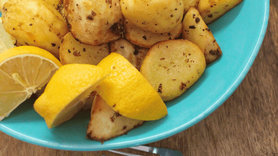 Air Fryer Lemon Roasted Potatoes