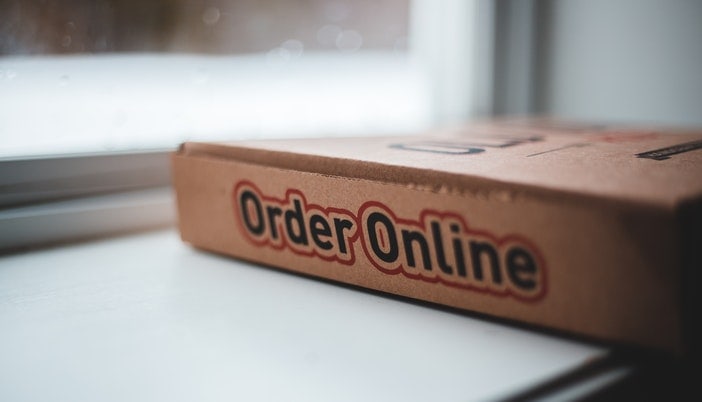 Order Online written on a pizza box